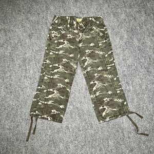 Levis Green Camo Pants Size 5 Regular Women Capri Measures ~ 29x23
